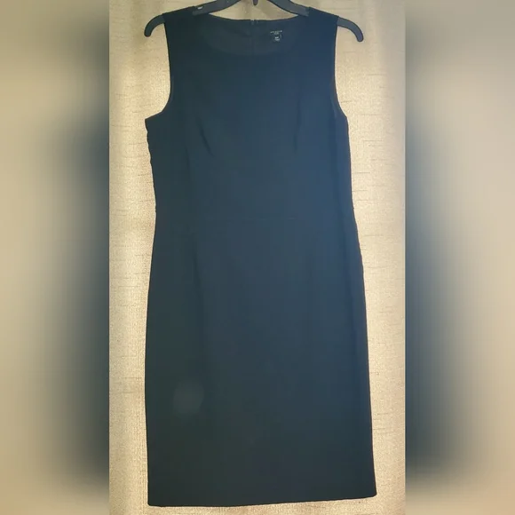 Ann Taylor Petite Seamed Fit Sheath Little Black Sleeveless Dress SZ 10P - Picture 2 of 6